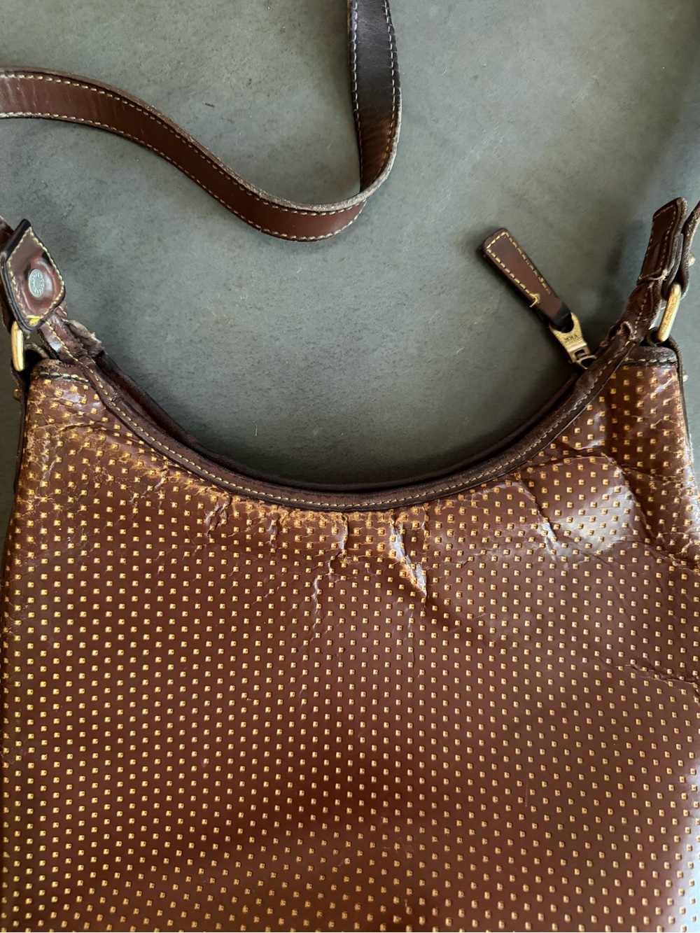 Vintage Dooney & Bourke Perforated Leather Cabrio Shoulder Bag - Picture 10 of 10